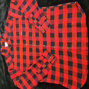 EUC Columbia Men's Red Buffalo Check Flannel Shirt - Sz XL